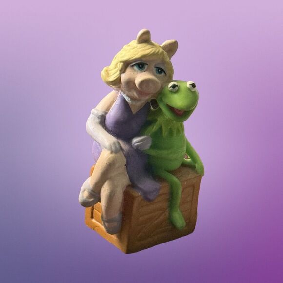 Applause THE MUPPETS 2.5" Kermit The Frog & Miss Piggy Cake Topper PVC Figurine - Picture 7 of 8